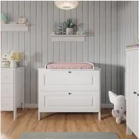 VitaliSpa® Wickelkommode Ajaton, Weiß, 108 x 98 cm mit 2 Schubladen
