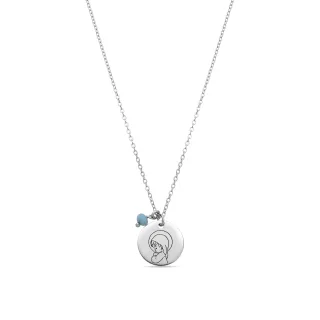 Luxenter Halskette aus 925er Sterlingsilber mit blauem Kristall, veredelt mit 18 Karat Gelbgold – Niña