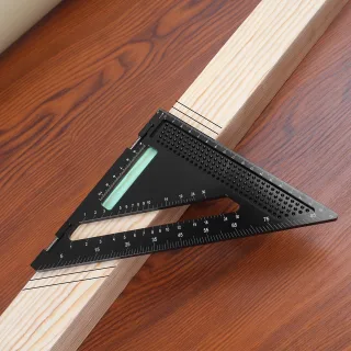Aluminum Alloy Triangular Ruler Ambidextrous Medium Point 7 Inch Square Protractor Miter Tool for Carpenters Woodworking