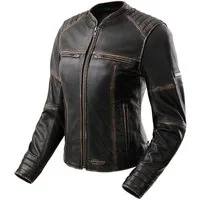 Rebelhorn Motorradjacke Hunter 2 Damen Motorrad Lederjacke Rückenprotektor enthalten,Verbindungsreißverschluss,Ellenbogenpro