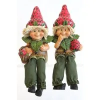ELLUG Dekofigur 2er Set Erdbeerkinder Kantenhocker Schlenkerbeine aus Kunststein (2 St)