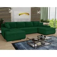 Sofnet Wohnlandschaft Faris U, mit Schlaffunktion und Bettkasten, Ecksofa, U-Form Couch, Schlafsofa mit Wellenfeder