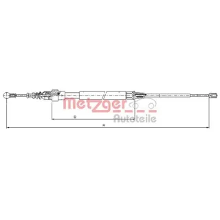 Metzger Handbremsseil hinten VW Touran 1.6 1.6 FSI 1.9 TDI 2.0 FSI 2.0 TDI 16V