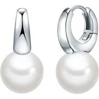 Yokoamii Paar Creolen Set: Y72 (2-tlg), Creolen Muschelkernperle weiß