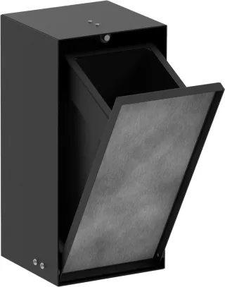 Hansgrohe Einbau Abfalleimer XtraStoris Rock mit Ablage und beflliesbarer Tür, mattschwarz, 56063670 56063670