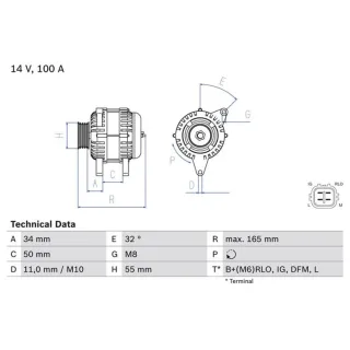 Bosch Lichtmaschine 100A 0986082350 Toyota Auris Avensis Corolla Rav Verso Yaris