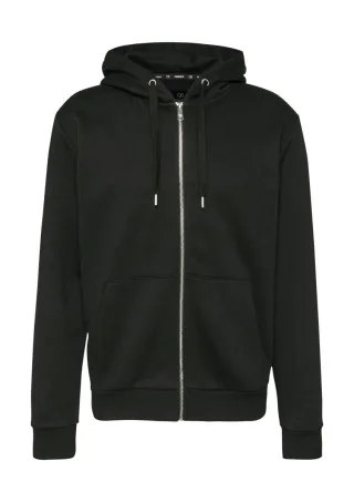 Q/S designed by - Sweatjacke mit Rippsaum schwarz - Gr. - XXL