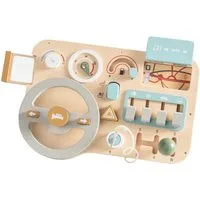 Lzbargon Motorikbrett Motorikbrett Montessori Sensorik,Busy Board Kinder Lenkrad, Simuliertes Lenkrad,Holzspielzeug für Baby, Reisespielzeug,Geschenk