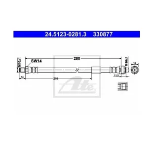 2 ATE Bremsschl?uche vorne Mercedes 24.5123-0281.3 x2