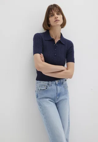 Mavi - POLO COLLAR SWEATER Blau - Gr. - M