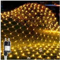 Clanmacy LED-Lichternetz LED Lichternetz Lichterkette Deko Lichtervorhang
