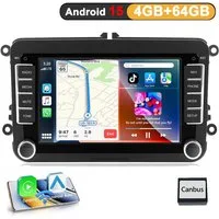 A-Sure 7" 4+64G Android 15 CarPlay GPS Navi Für Skoda Fabia 2 Roomster Superb Autoradio (Digitalradio (DAB), FM, AM, RDS, 4+64G / Bluetooth 5.4 /WiFi 6.0 / SWC)