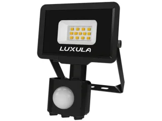LUXULA LED-Fluter mit Bewegungsmelder, 10W, 1000lm, 4000K, Schwarz, IP65, 350° Erfassungsbereich