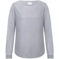 GREIFF Langarmbluse Greiff CHIFFON Damen Chiffon-Bluse Rundhals Regular Silbergrau