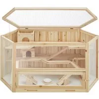 tectake Kleintierkäfig Hamsterkäfig, aus Holz