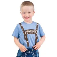 BONDI Trachtenhemd Trachtenshirt Baby/Kind - LAUSBUB - blau