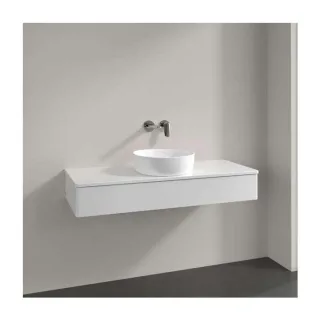 Villeroy und Boch Antao Waschtisch-Unterschrank K10050GF 120x19x50cm, Hahnloch, Waschbeckenplattenfarbe Lack, glossy white lacquer