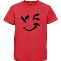 MyDesign24 T-Shirt Kinder Print Shirt - Zwinkerndes Gesicht Bedrucktes Jungen und Mädchen T-Shirt i294