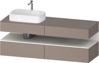 Duravit Qatego Konsolenwaschtischunterbau wandhängend Basalt Matt 1600x550x600 mm - QA4777084430000 QA4777084430000