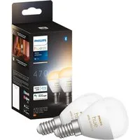 Philips Hue LED-Leuchtmittel White / White & Color Ambiance Luster, Tropfenform 470lm, 2er-Set, E14, 2 St., Farbwechsler