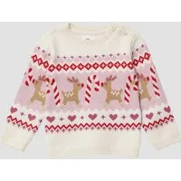 s.Oliver Longpullover Strickpullover Strickpullover mit Weihnachtsmotiven