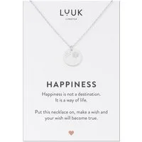 LUUK LIFESTYLE Kette mit Anhänger Pusteblume, Löwenzahn Plättchen, alltagstauglich & wasserfest, Geschenk für Frauen