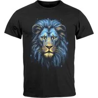 Neverless Print-Shirt Herren T-Shirt Löwe Lion Art-Print Kunst Illustration Aufdruck mit Print