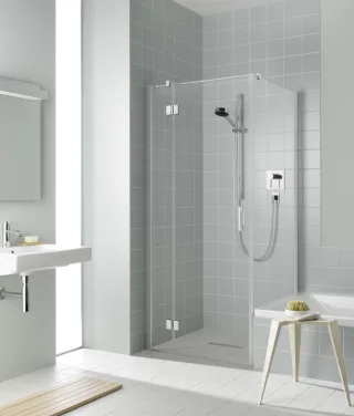 Kermi Seitenwand Liga TVP 0800x1750 BV: 785-810, silber hochglanz ESG klar mit KermiClean LITVP08017VPK