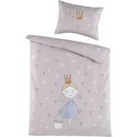 Carpe Sonno Babybettwäsche 100x135 Süße Babybett Bettwäsche Neugeborene Kleinkind Baby Bettbezug, Renforce, 2 teilig, Rosa Bettset Prinzessin Mädchen 100% Baumwolle Säugling