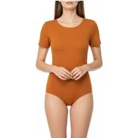 Evoni Body für Damen Kurzarm T-Shirt-Body mit Rundhals
