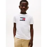 Tommy Hilfiger T-Shirt TOMMY SCRIPT FLAG PRINT TEE SS für Kinder bis 16 Jahre, mit Logo-Print