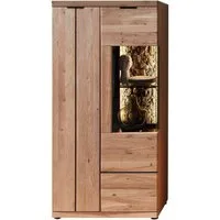 Wohnconcept Vitrine Donna Vitrine, 75x148x42 (BxHxT) (1-St) Beleuchtung bestellbar, 2 türig, Softclose, Echtkork Absetzung