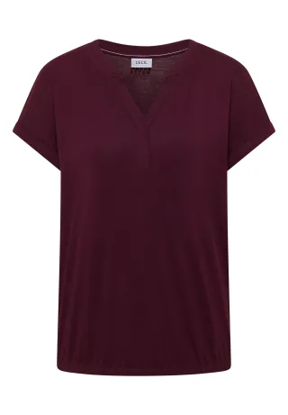 CECIL - Shirt mit Split Neck im Tunika-Look sweet grape red - Gr. - XXL