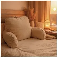abc HOME Rückenkissen Polyester, in Grau & Beige, mit Armlehnen