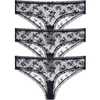 Dorina Brasilslip Lana Essential Lace (3er Pack) mit Spitze, leicht transparent, bequem, weich