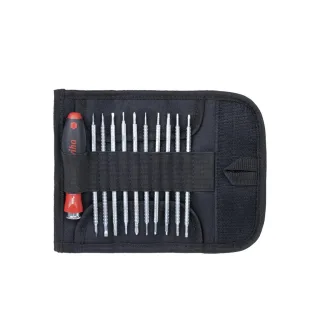Wiha Schraubendreher mit Wechselklingen Set SYSTEM 4 gemischt 12-teilges Set mit Rolltasche - 27820