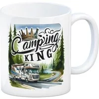 speecheese Tasse Camping King mit Wohnmobil Kaffeebecher