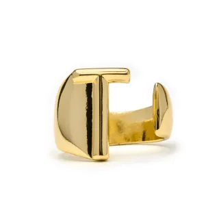Luxenter Ring mit 18-karätiger Gelbgold-Finish – Alphabet