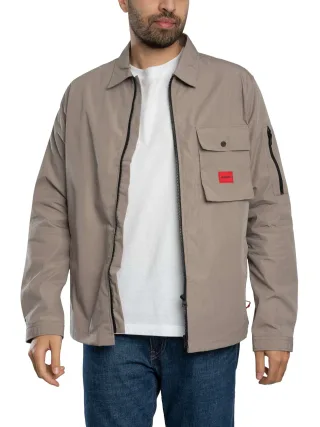 HUGO Emmond Zip Overshirt, Braun