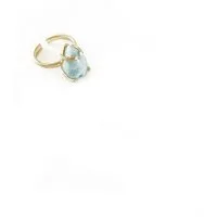 Crystal and Sage Jewelry Goldring Larimar Edelstein Ring gold filled, aus fairem Handel