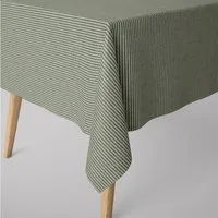 SCHÖNER LEBEN. Tischdecke Dobby Streifen grün beige div. Größen von, handmade