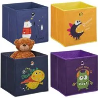 relaxdays Faltbox Kinder Aufbewahrungsboxen im 4er Set, A