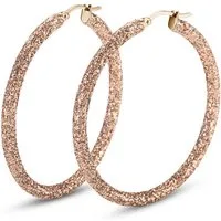 Kingka Paar Creolen Glamour goldener Staub Schmuck Geschenk Ohrschmuck (Set), mit Mineralpulverbeschichtung