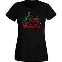 G-graphics T-Shirt Merry Christmas Slim-fit- Damen T-Shirt mit Weihnachtsmotiv