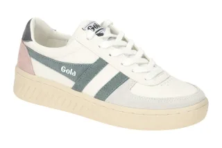 Gola CLA415AG Grand Slam Trident Damen Sneaker Wei? Leder 2,5cm Plateau