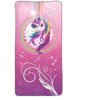 Roth Badetuch Einhornportrait, 60 x 120 cm, für Kinder, für Schwimmunterricht, Rosa