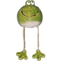 Kaufhaus le petit Tierfigur Gartenstecker Kantenhocker Frosch Zaunhocker Deko Skulptur Figur, Dekofigur Dekoskulptur Dekoobjekt aus Keramik