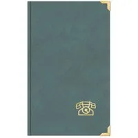 Stylex Schreibwaren Notizbuch Telefonbuch Adressbuch ca. DIN A5 mit Messingecken grau