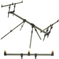 MIKADO Total Fishing Rutenhalter RODPOD Threeliner 3 ROD - Bissanzeiger Rutenhalter Bankstick, (1-tlg., Verstellbar in Höhe und jede Anpassung an jedes Gelände)