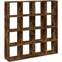 vidaXL Bücherregal Bücherregal Räuchereiche 137,5x29x137,5 cm Holzwerkstoff, 1-tlg.